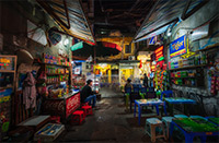 Eine typische Scene aus Old Quarter in Hanoi