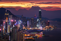Aussicht von Braemar Hill über Hong Kong Island