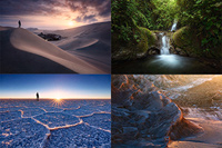 Composite of landscape photos from South America