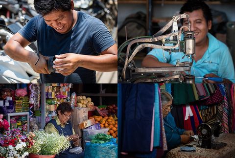 Collage of images from the local market in Puerto Maldonado