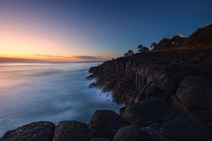 Starry sky over the coast of Fingal Head