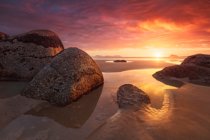 Whisky Bay in golden sunset light