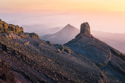 Golden Sunset Light on the rocks of Cardon Massif