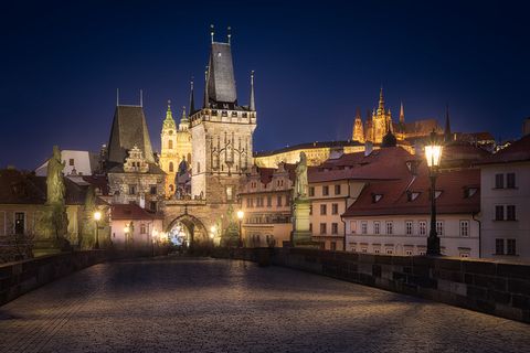 Nightly view towards Prazsky Hrad