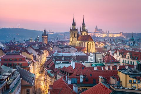 View from one of Pragues towers over the City