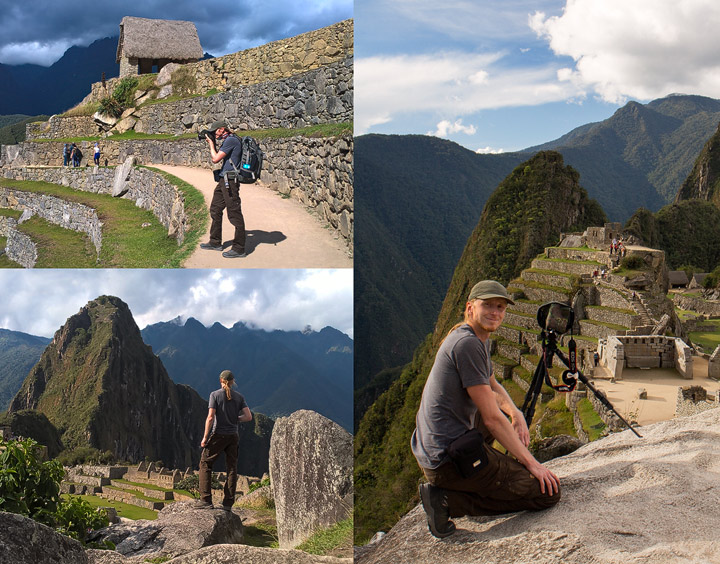 photographer scouting in inca ruins