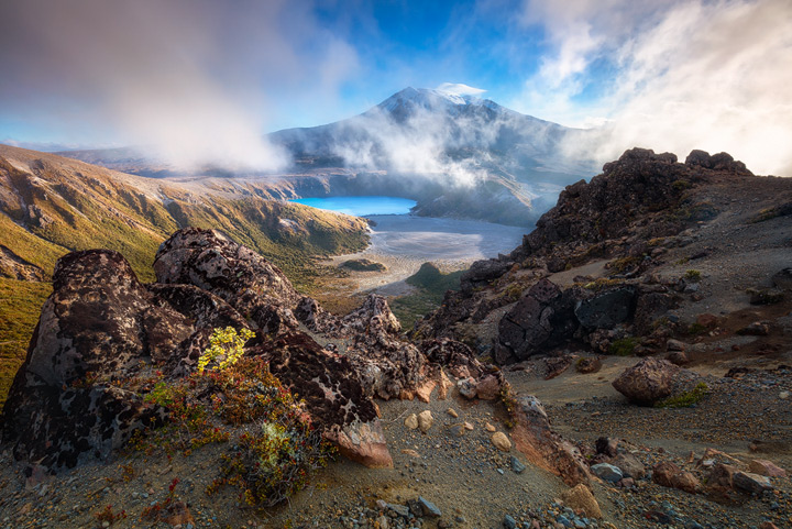 Lower Tama lake and Mount Ruhapeu