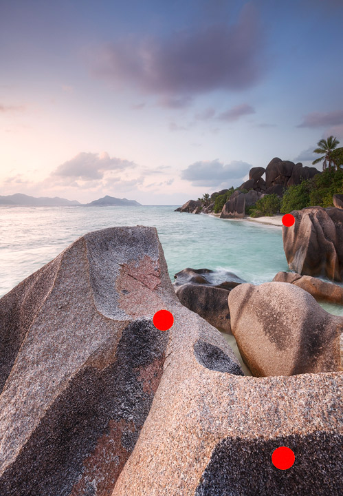 Focus stacking in Landscape Photography example, for photo taken on the Seychelles