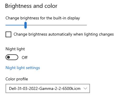 Windows Brightness Setting