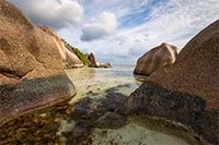 The unique rocks of Anse Source D'Argent in late afternoon light