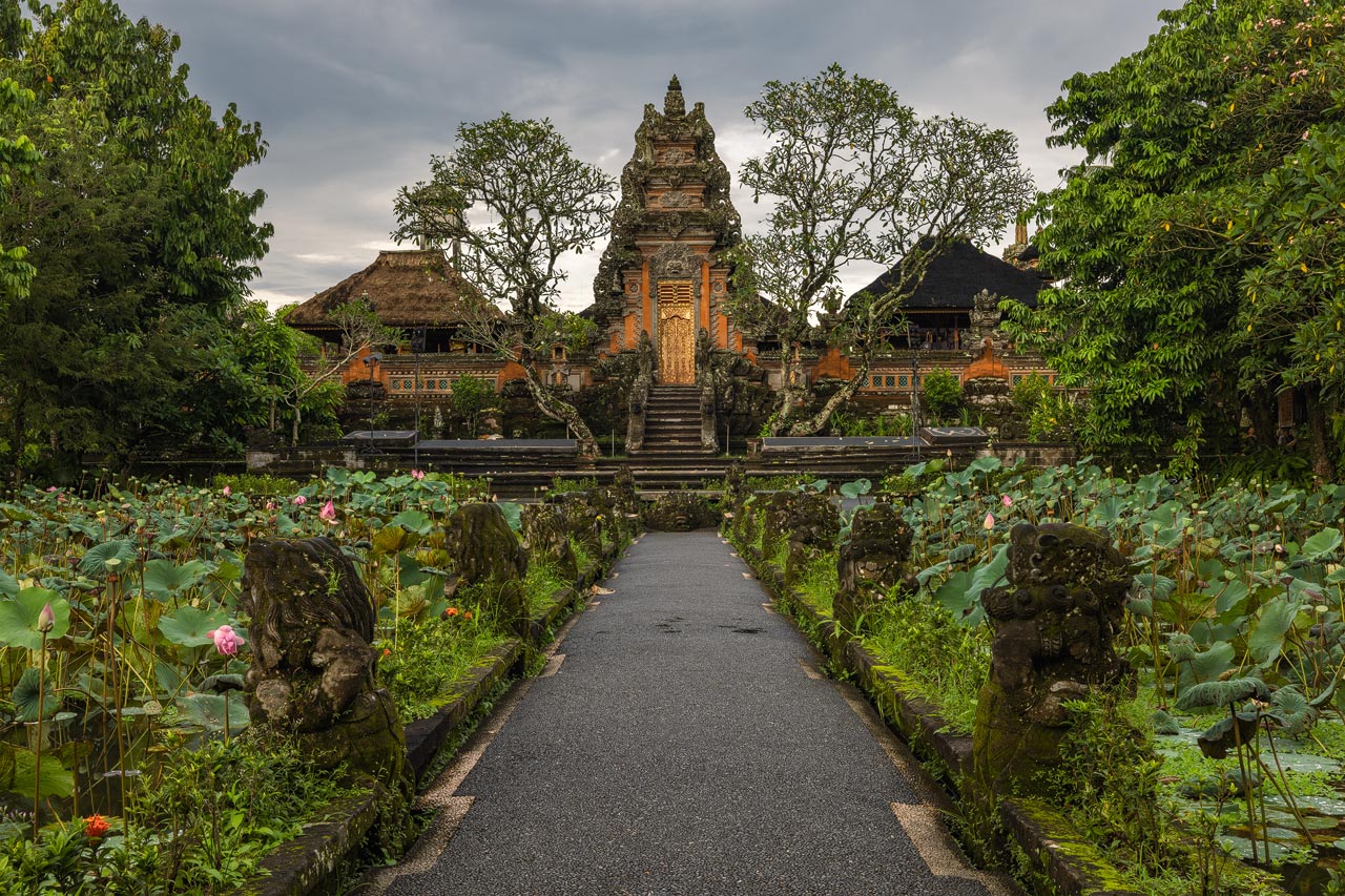 The beautiful Saraswati temple in Ubud, Bali