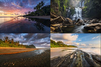 Zusammenstellung von Landschaftsfotos aus Zentralamerika