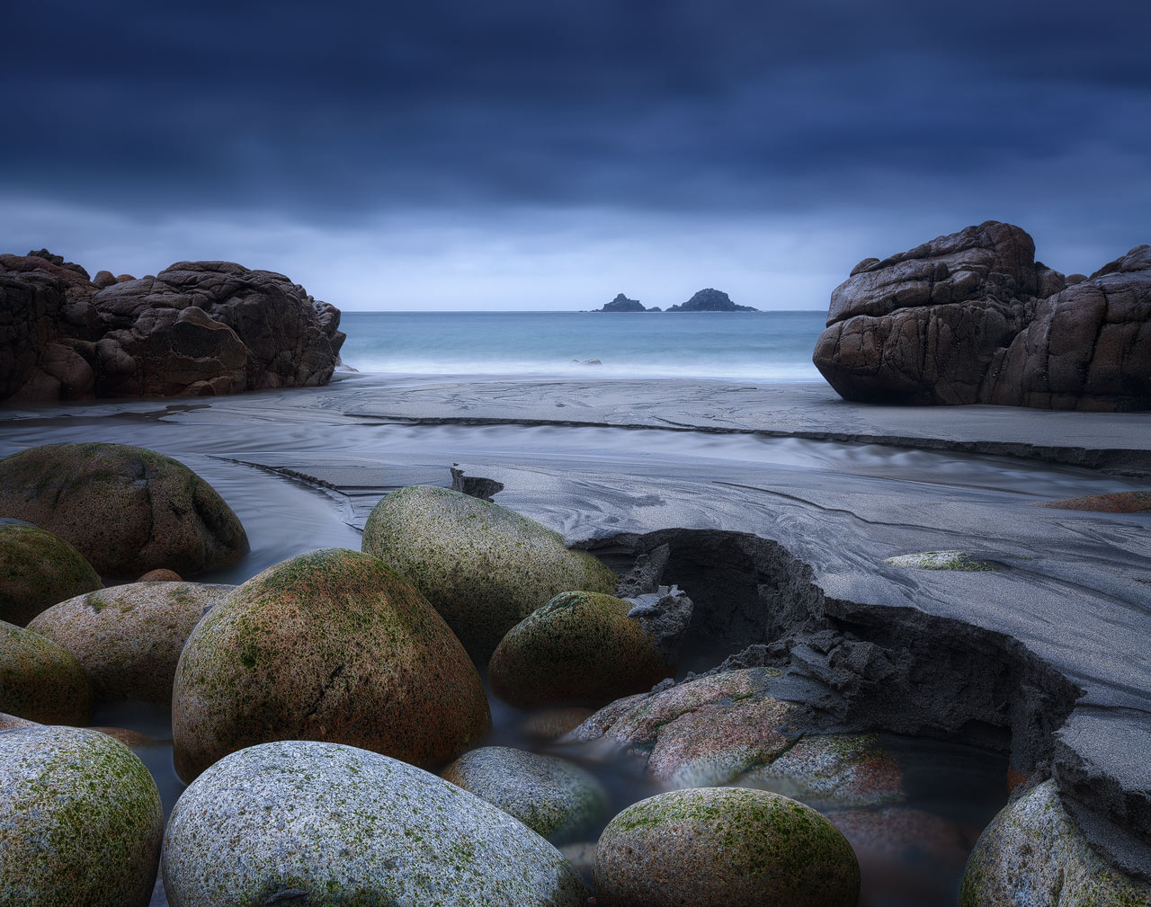 Blue Hour at Porth Nanven in Cornwall.
