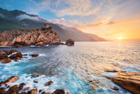 Corsica, Porto, sunset, coast
