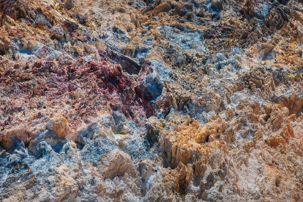 Colorful rocks at Fyriplaka beach on Milos