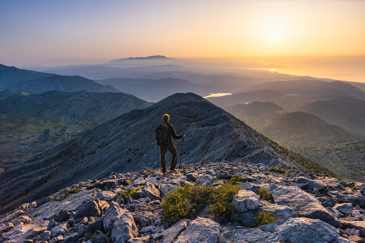 Landscape Photographer Michael Breitung on Summit of Selena Mountain on Crete
