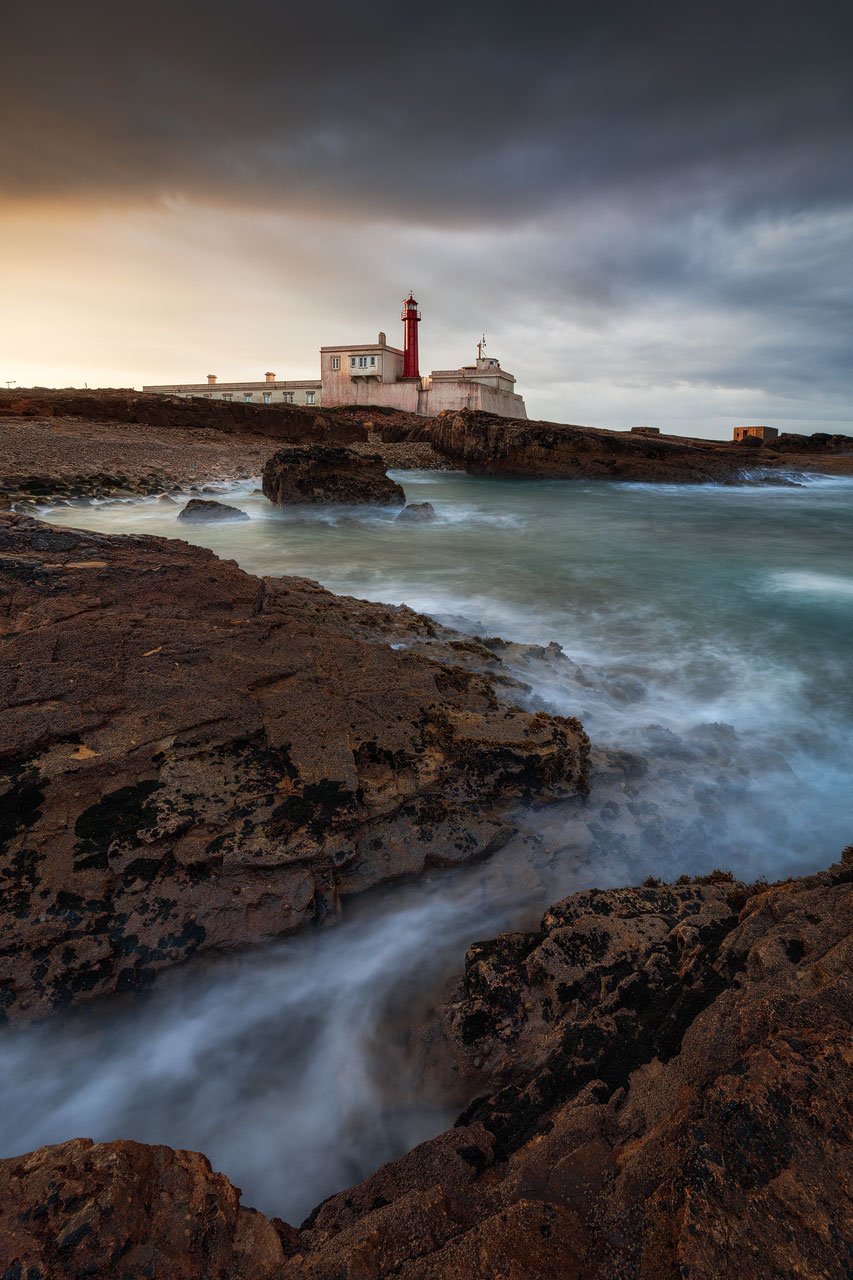 Sunrise light at Cabo Raso Lighthouse in Portugal