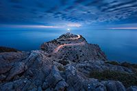 The Formentor Lighthouse on Majorca during Blue Hour.