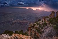 Dramatic sunrise at Yaki Point at the Grand Canyon