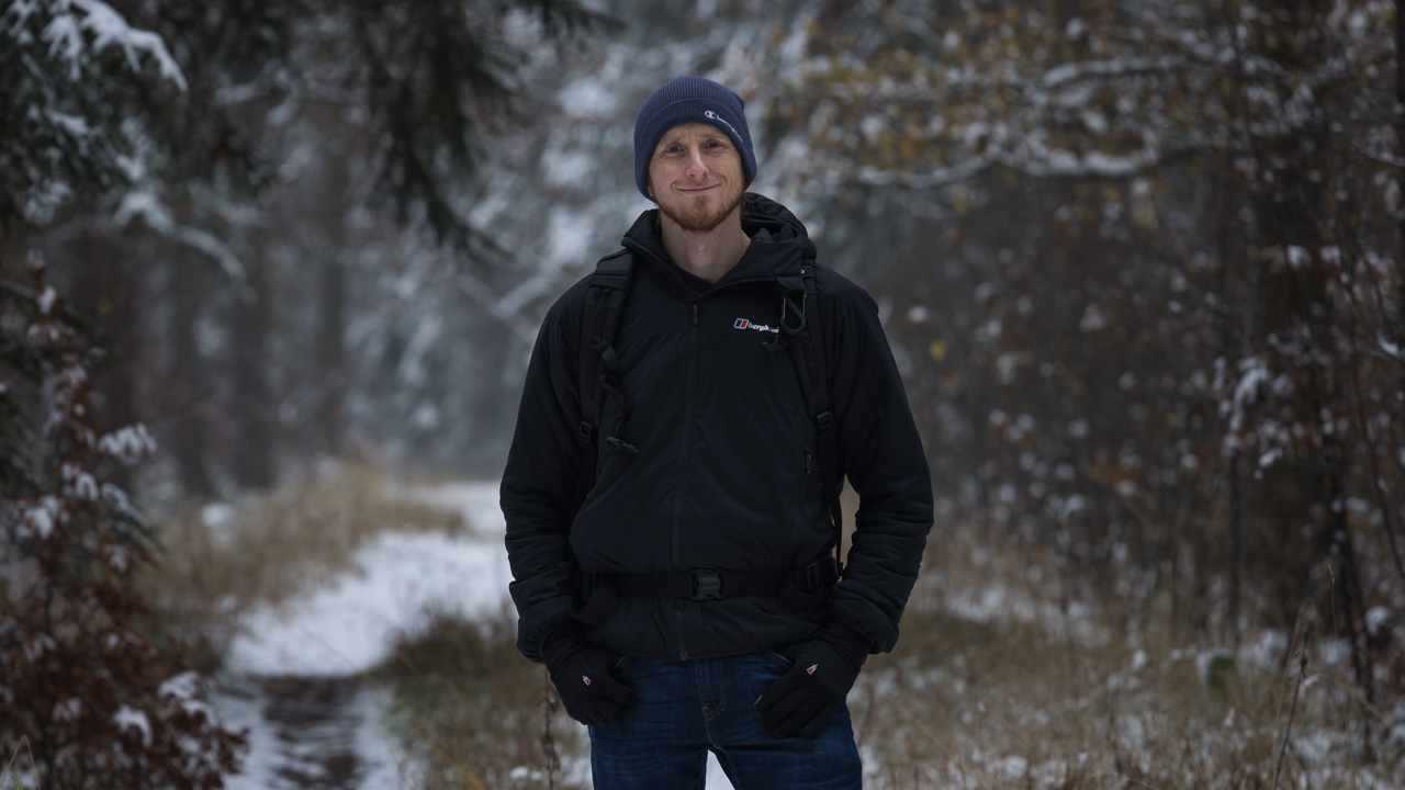 Michael Breitung on a Landscape Photography trip in a winterly forest.