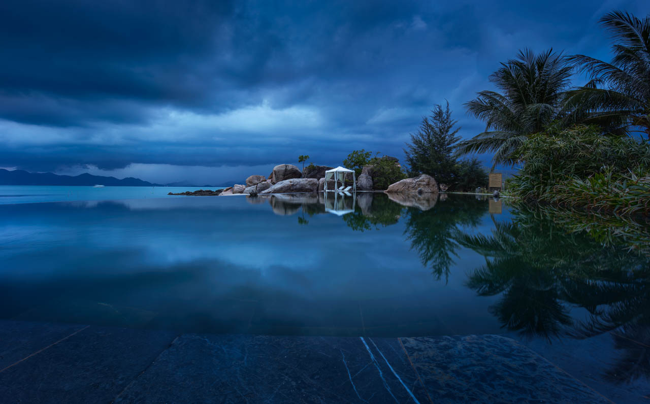 Pool at blue hour