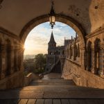 The morning sun lights up the ramparts of Fisherman's Bastion in Budapest