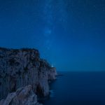 Print of Lefkada Lighthouse with the Milkyway above it