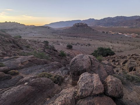 View of the Tizourgane Kasbah before sunrise.
